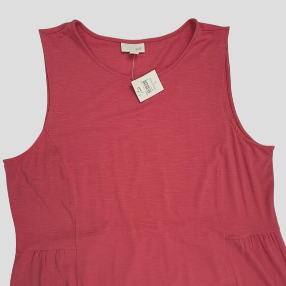 NEW J JILL Sleeveless Knit Maxi Tank Dress Large Pomegranate Pink Minimalist - Picture 3 of 13